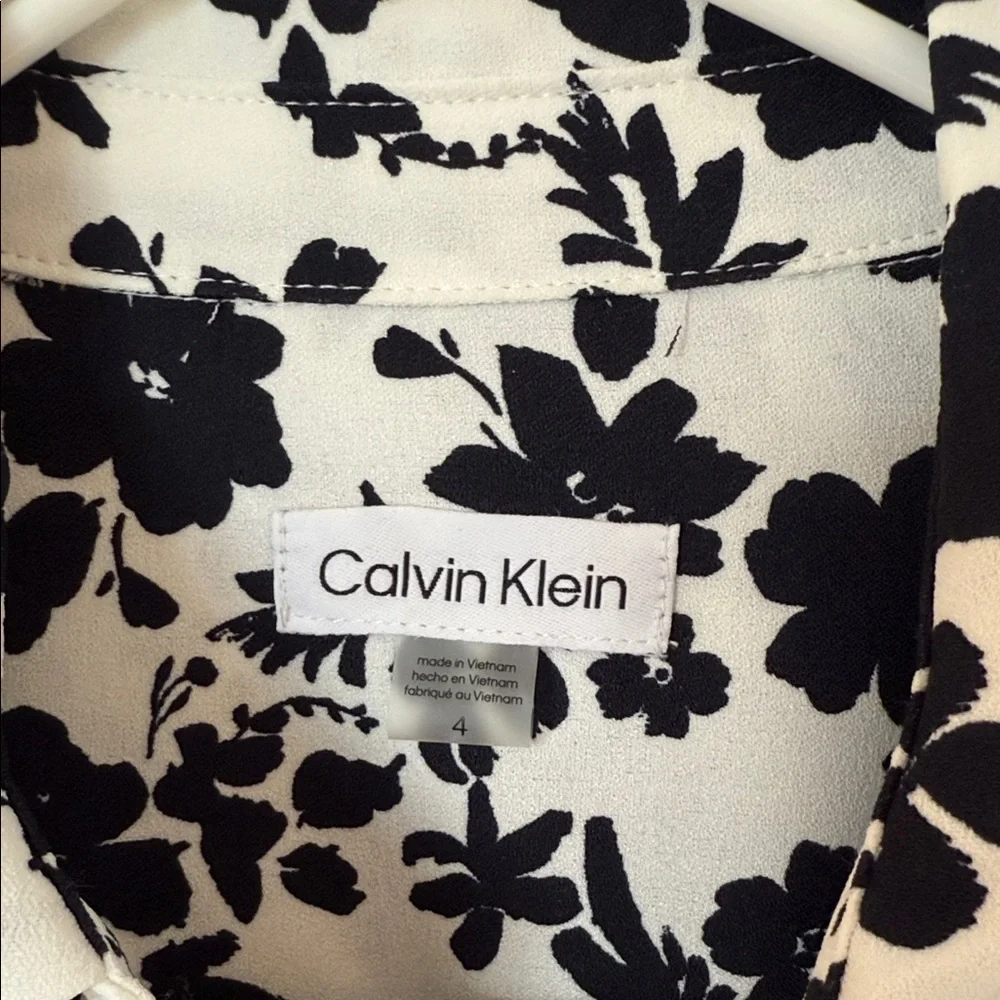 Calvin Klein Black Floral Midi Dress - Picture 2 of 6